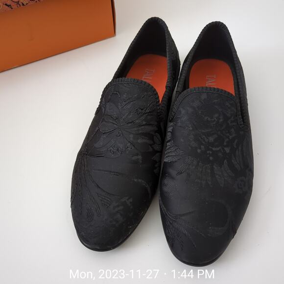 Tallia‎ Men\'s Enrico Embossed Satin Smoking Slippers Black Loafers Size 8.5 main image 8
